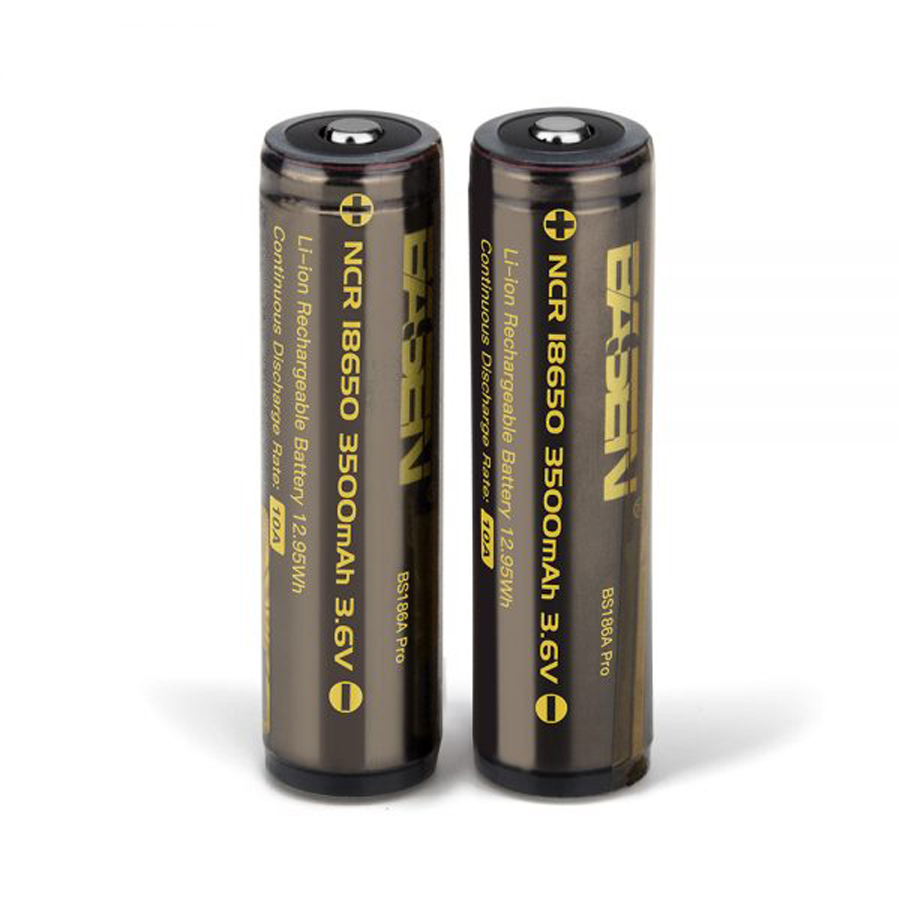 2Pcs-Basen-BS186A-3500mAh-10A-Protected-Button-Top-Rechargeable-18650-Battery-With-Storage-Pack-1367149