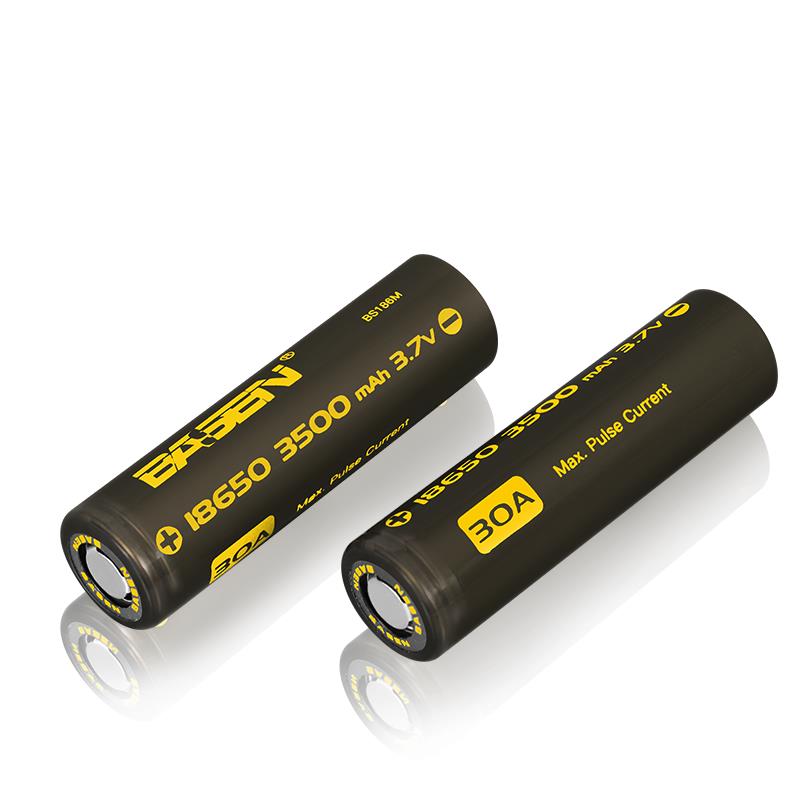 2pcs-Basen-BS186M-18650-3500mah-37V-30A-High-Drain-Flat-Top-Rechargeable-Li-ion-Battery-1038118