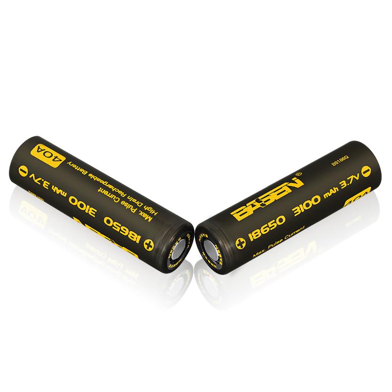 2pcs-Basen-BS186Q-18650-3100mah-37V-40A-High-Drain-Flat-Top-Rechargeable-Li-ion-Battery-1038113