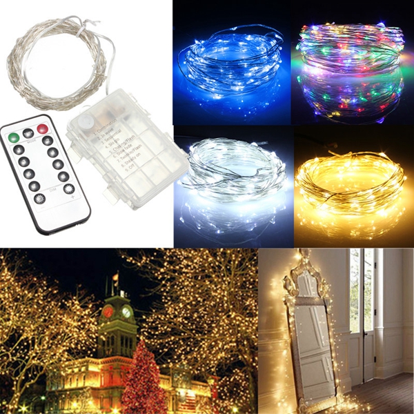 10M-100-LED-Battery-Operated-Silver-Wire-String-Fairy-Light-Christmas--Remote-Controller-1015694