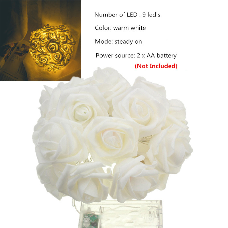Battery-Powered-1M-9LEDs-Warm-White-Indoor-Bedroom-Decor-Wedding-Rose-Flower-Fairy-String-Light-1176583