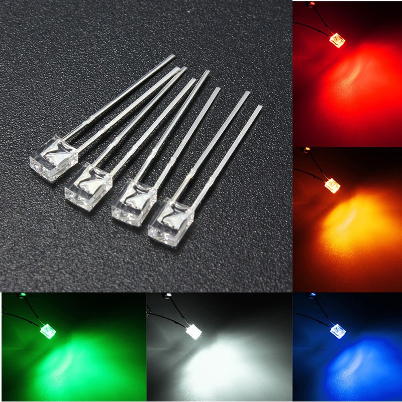 100PCS-2x3x4mm-Wide-Angle-Flat-Top-LED-Diodes-Water-Clear-Transparent-Light-Lamp-1075736