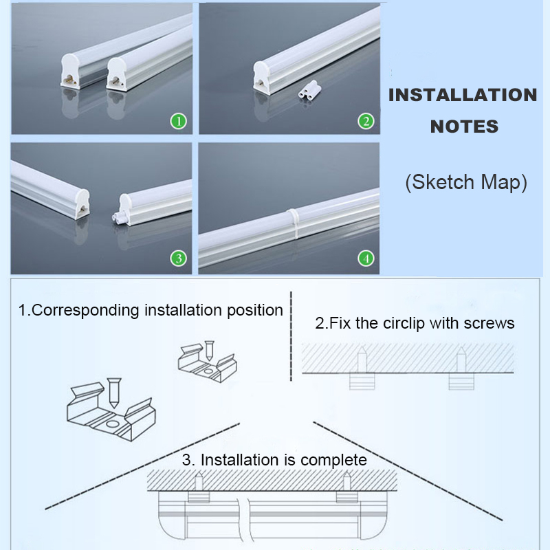 30cm-5W-440LM-SMD2835-T5-LED-Fluorescent-Tube-Light-with-Switch-WarmPure-White-AC85-265V-1126346