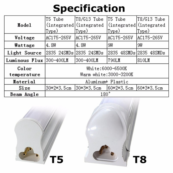T5-60CM-9W-48-LED-SMD-2835-Tube-Lamp-Fluorescent-Light-AC175-265V-1112177