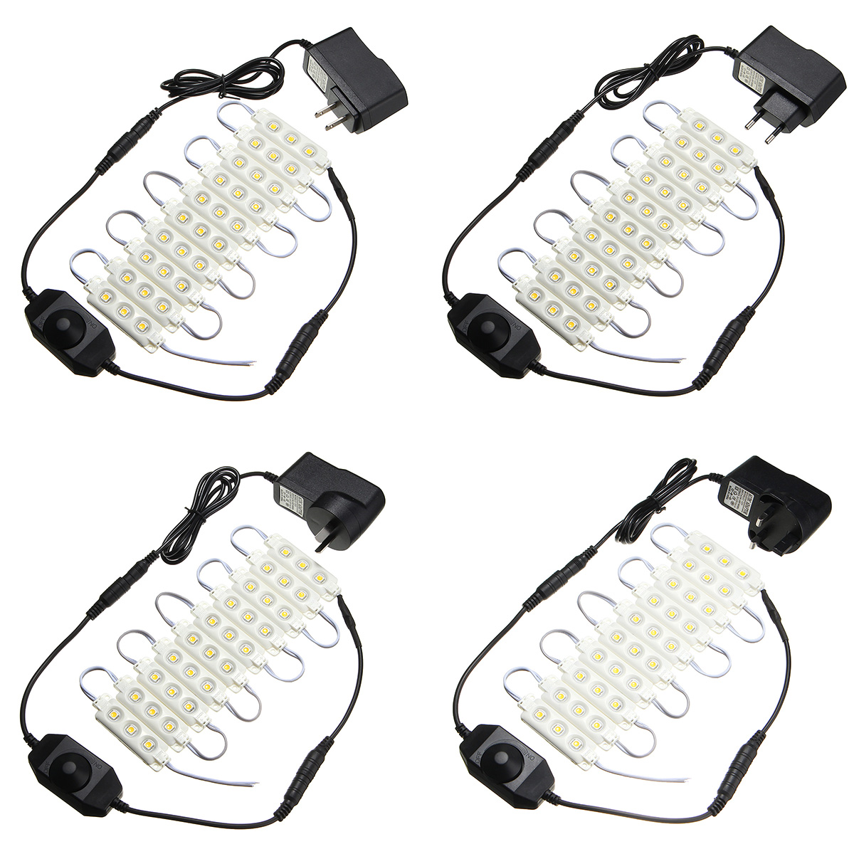 15M-SMD5050-Waterproof-Warm-White-LED-Module-Strip-Light-Kit-Mirror-Signage-Lamp--Adapter-DC12V-1113097