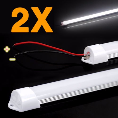 2-X-50CM-8520-SMD-Cool-White-LED-Rigid-Strip-Aluminum-Case-Cabinet-Tube-Light-Lamp-DC12V-1106669