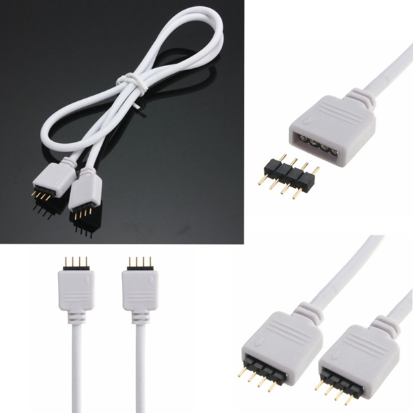 03051235M-4-Pin-Female-Extension-Cable-Connector-LED-Strip-RGB-amp-Male-Plug-1073468