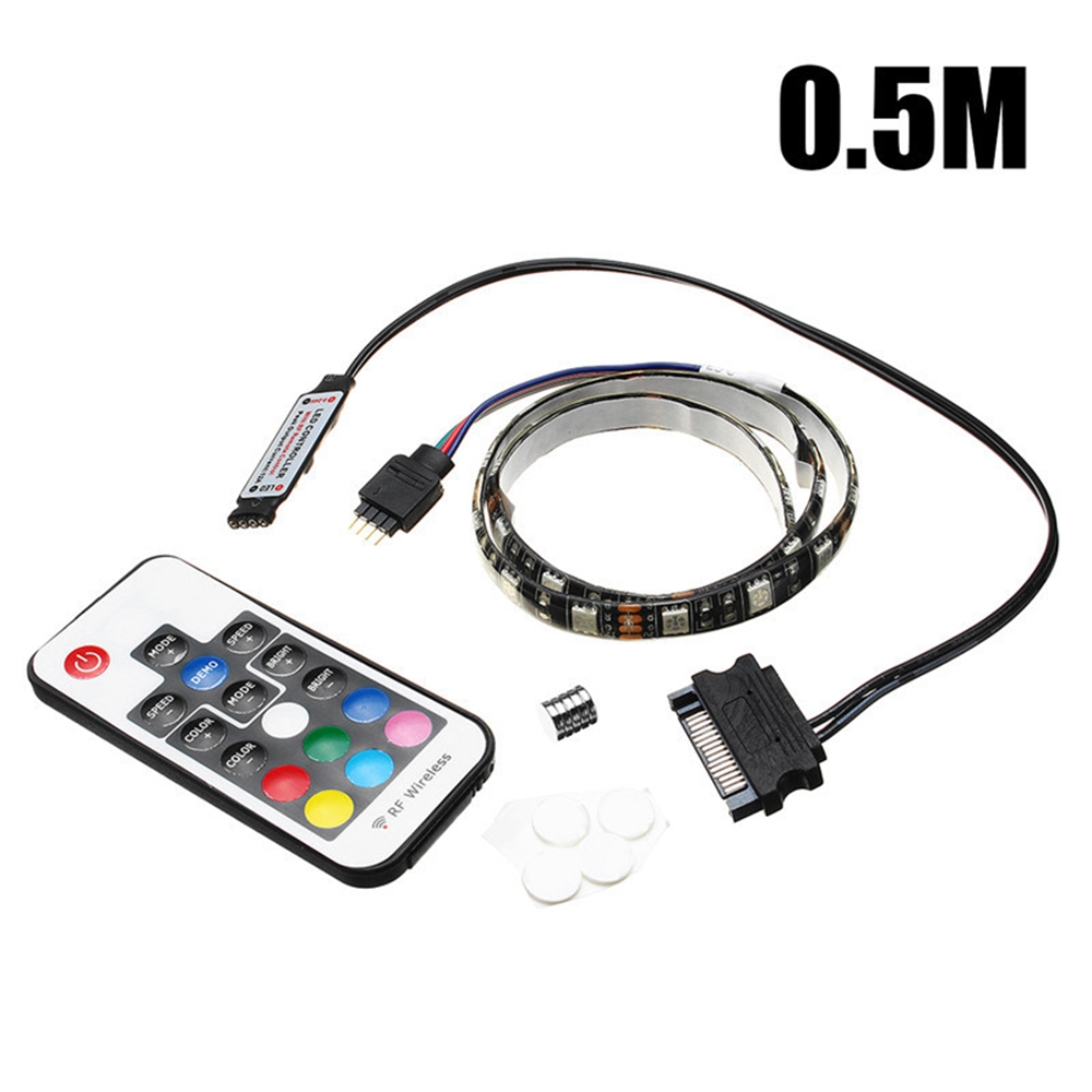 05M-1M-Non-waterproof-15Pin-SATA-Magnetic-RGB-PC-Case-LED-Strip-Light--17Keys-Remote-Control-DC12V-1327212