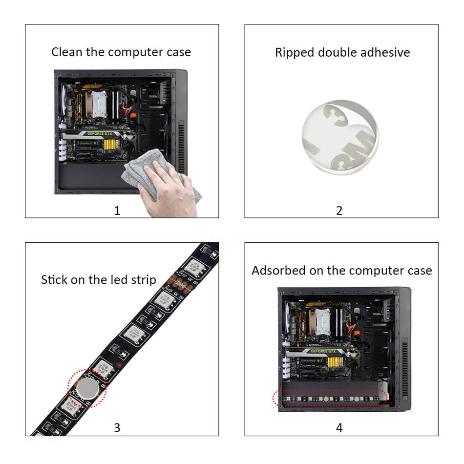 05M-1M-Non-waterproof-15Pin-SATA-Magnetic-RGB-PC-Case-LED-Strip-Light--17Keys-Remote-Control-DC12V-1327212