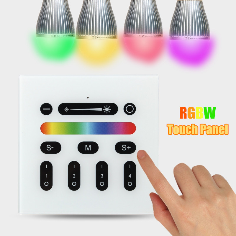 4-Zone-RGBW-LED-Wall-Touch-Panel-Dimmer-Controller-Wireless-Switch-AC100-240V-1118378