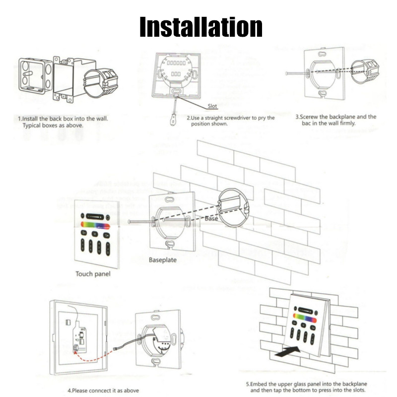 4-Zone-RGBW-LED-Wall-Touch-Panel-Dimmer-Controller-Wireless-Switch-AC100-240V-1118378