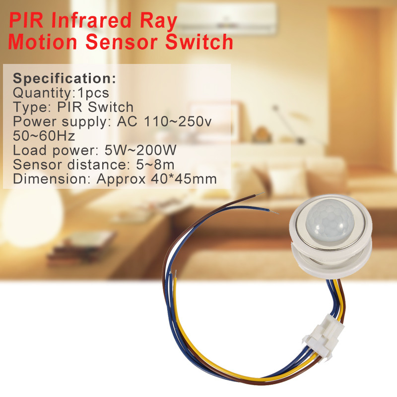 40mm-PIR-Infrared-Ray-Motion-Sensor-Switch-Time-Delay-Adjustable-Mode-Detector-1089310