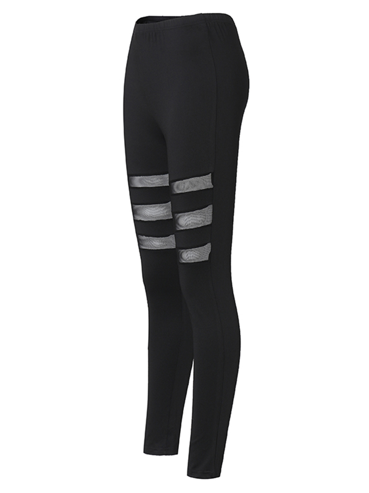 Black-Women-Mesh-Insert-Yoga-Running-Leggings-1154959