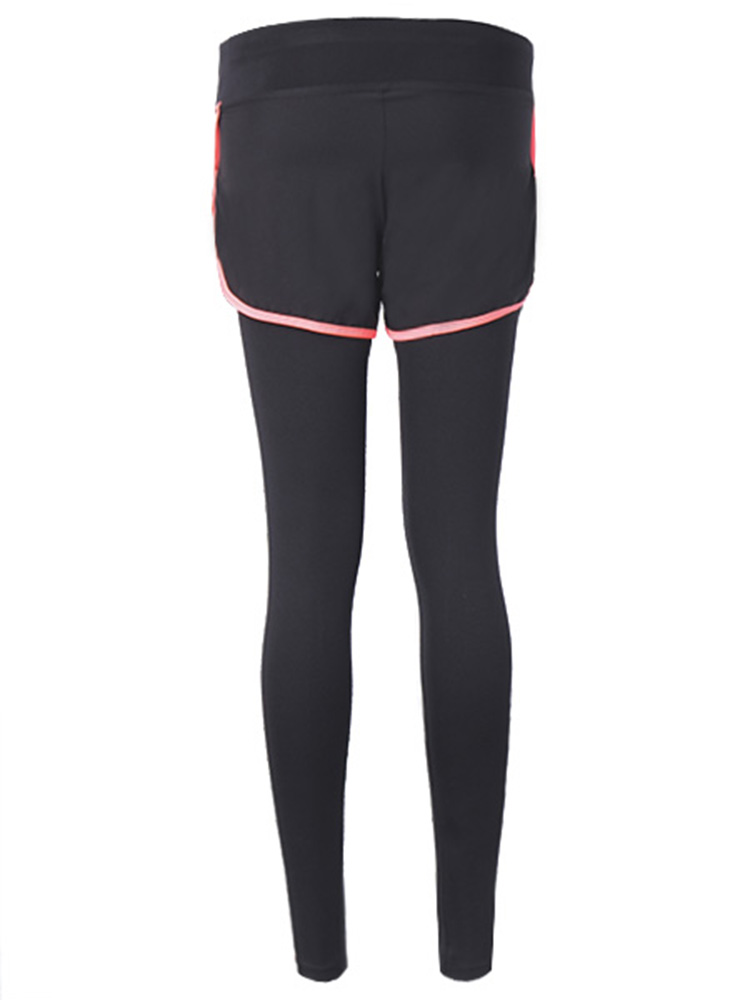 Women-Fitness-Yoga-Workout-Leisure-Elastic-False-Two-piece-Ninth-Pants-Leggings-Sportswear-1032835