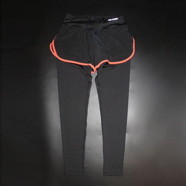 Women-Fitness-Yoga-Workout-Leisure-Elastic-False-Two-piece-Ninth-Pants-Leggings-Sportswear-1032835