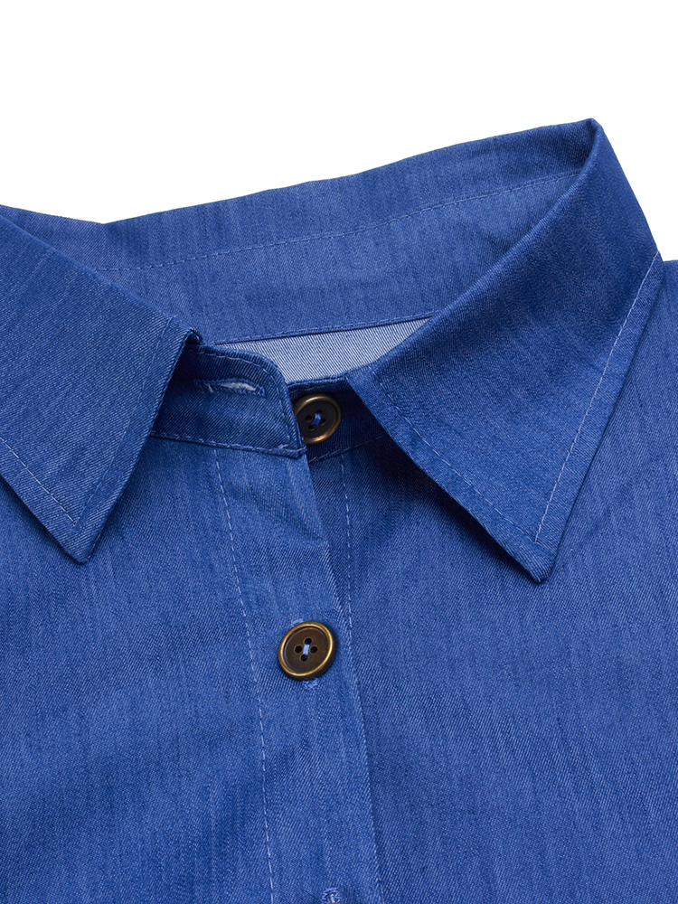 Belt-Sexy-Denim-Blue-Long-Sleeve-Lapel-Button-Pocket-Women-Short-Jumpsuits-1027380