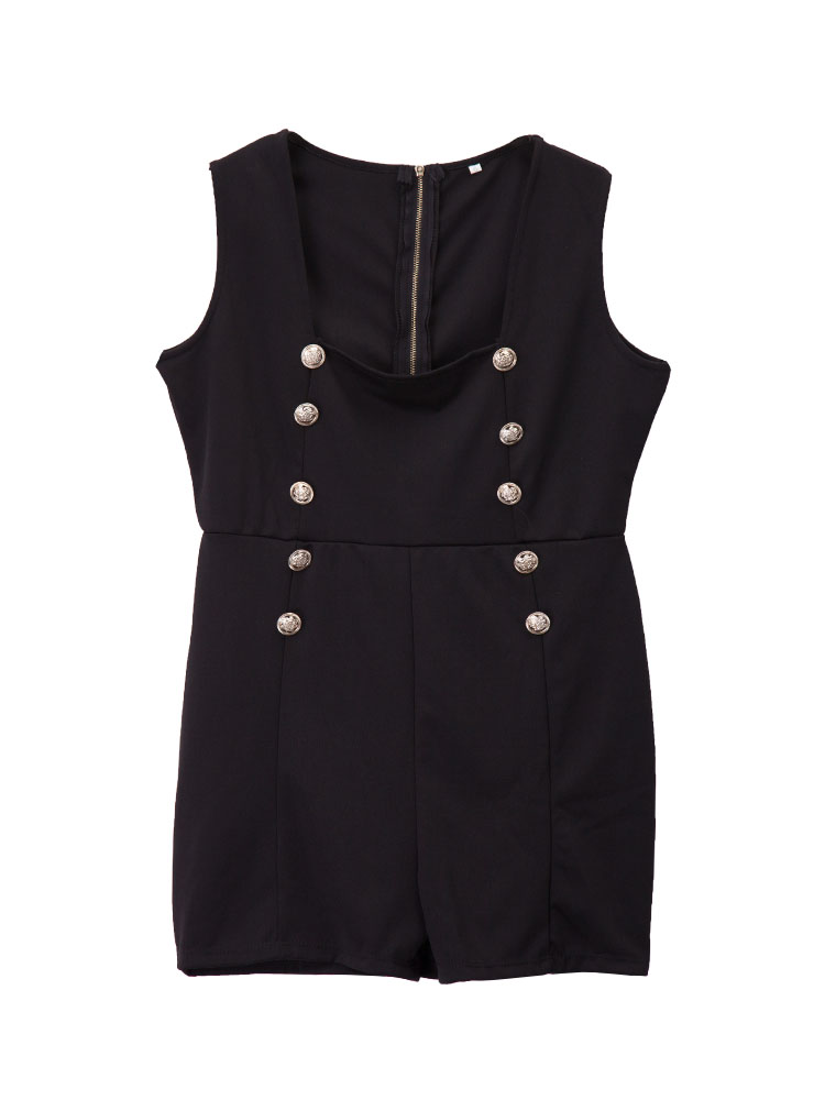 Black-Square-Neck-Double-Breasted-Sleeveless-Rompers-Jumpsuit-1068681