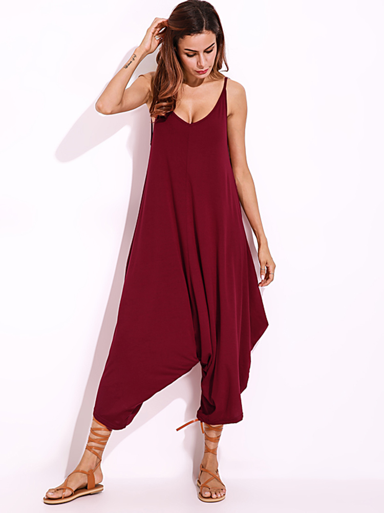 Casual-V-neck-Wide-Leg-Jumpsuit-Harem-Pants-Loose-Rompers-Playsuits-1186676