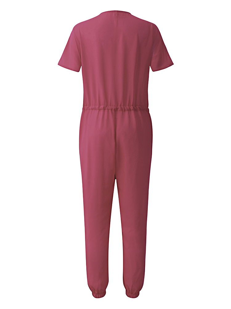 Casual-Women-V-neck-Bandage-Short-Sleeve-Jumpsuits-1143949
