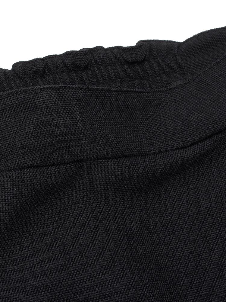 Casual-Slim-Black-Button-Stretch-Waist-Women-Shorts-Split-Skirt-1048715