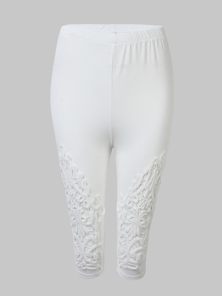 Casual-Women-Lace-Hollow-Out-Stretch-Cropped-Pants-1068523