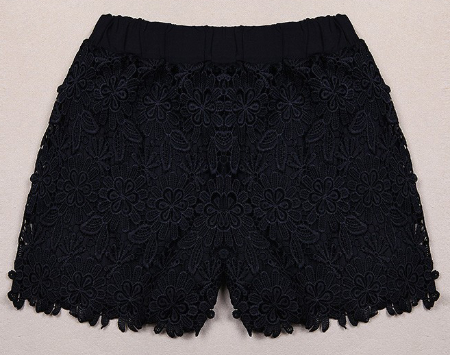 Fashion-Women-Casual-Sweet-Cute-Elastic-Waist-Lace-Shorts-Short-Pants-949432