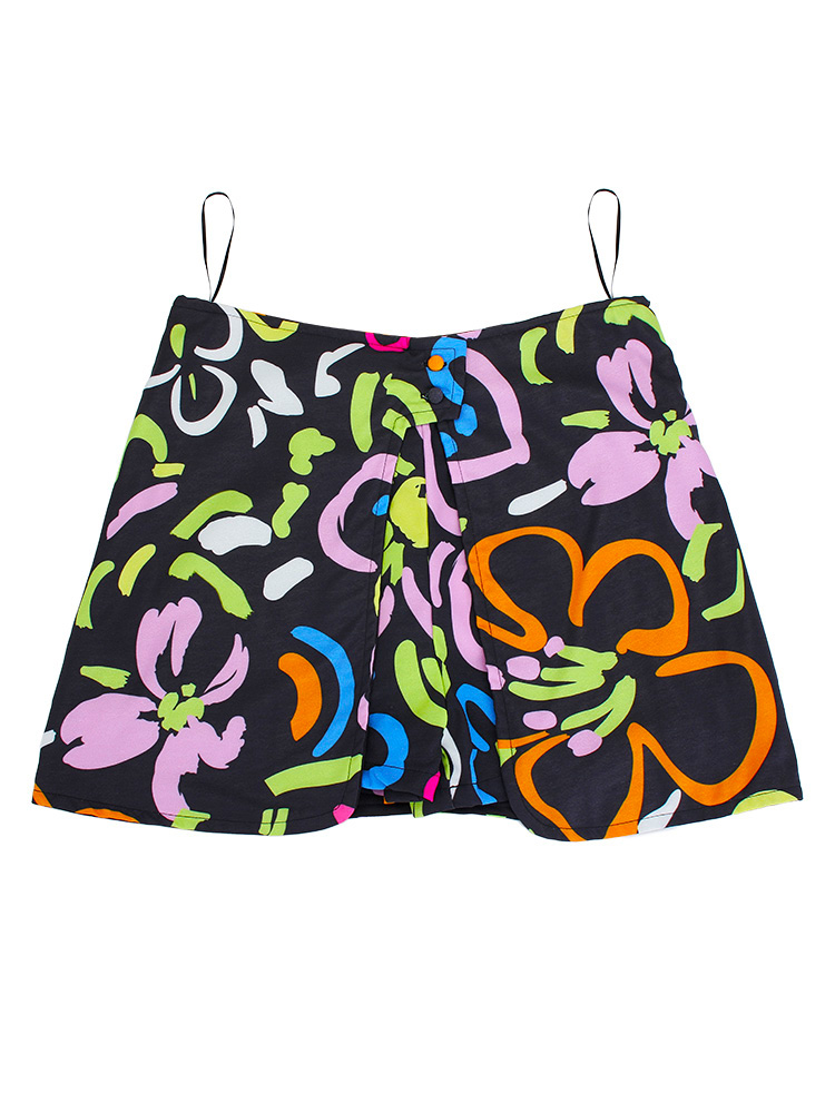 Fashion-Women-Floral-Printed-High-Waist-Double-Button-Shorts-Pants-983357