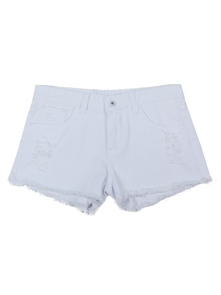 Women-Candy-Color-Low-Waist-Holes-Denim-Shorts-Pants-984583
