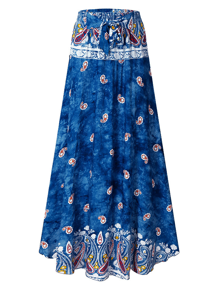 Bohemian-Women-Elastic-Waist-Printed-Irregular-Maxi-Skirts-1264276