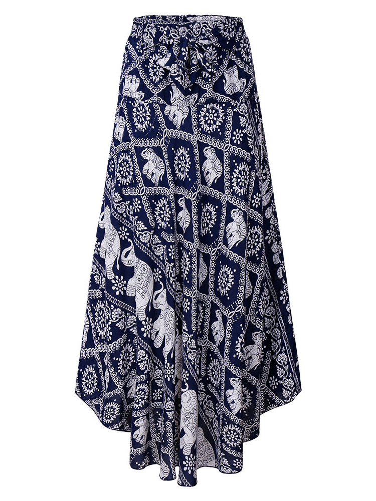 Bohemian-Women-Elastic-Waist-Printed-Irregular-Maxi-Skirts-1264276