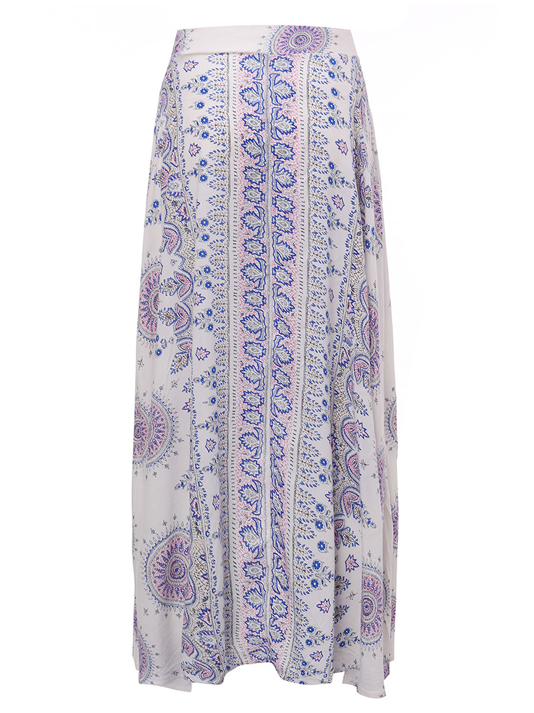 Bohemian-Women-Floral-Front-Button-Drawstring-Split-Maxi-Skirt-1052371