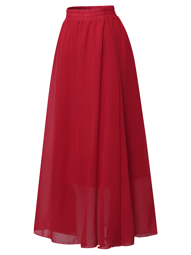 Bohemian-Women-Pleated-Pure-Color-Chiffon-Skirts-1153408