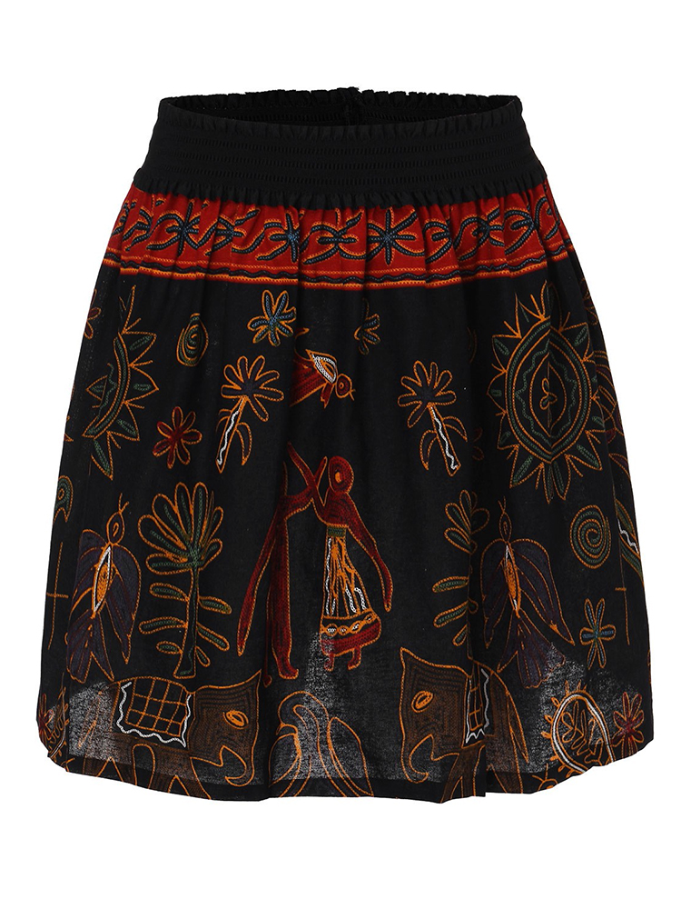 Casual-Women-Floral-Print-High-Waist-Cotton-Linen-A-line-Mini-Skirt-1049278