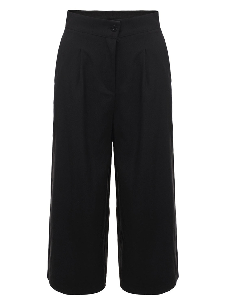 Black-Casual-Women-High-Waist-Pocket-Loose-Wide-Leg-Pants-1057871