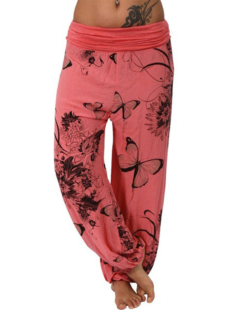 Butterfly-Print-Loose-Casual-Women-Yoga-Pants-1400419
