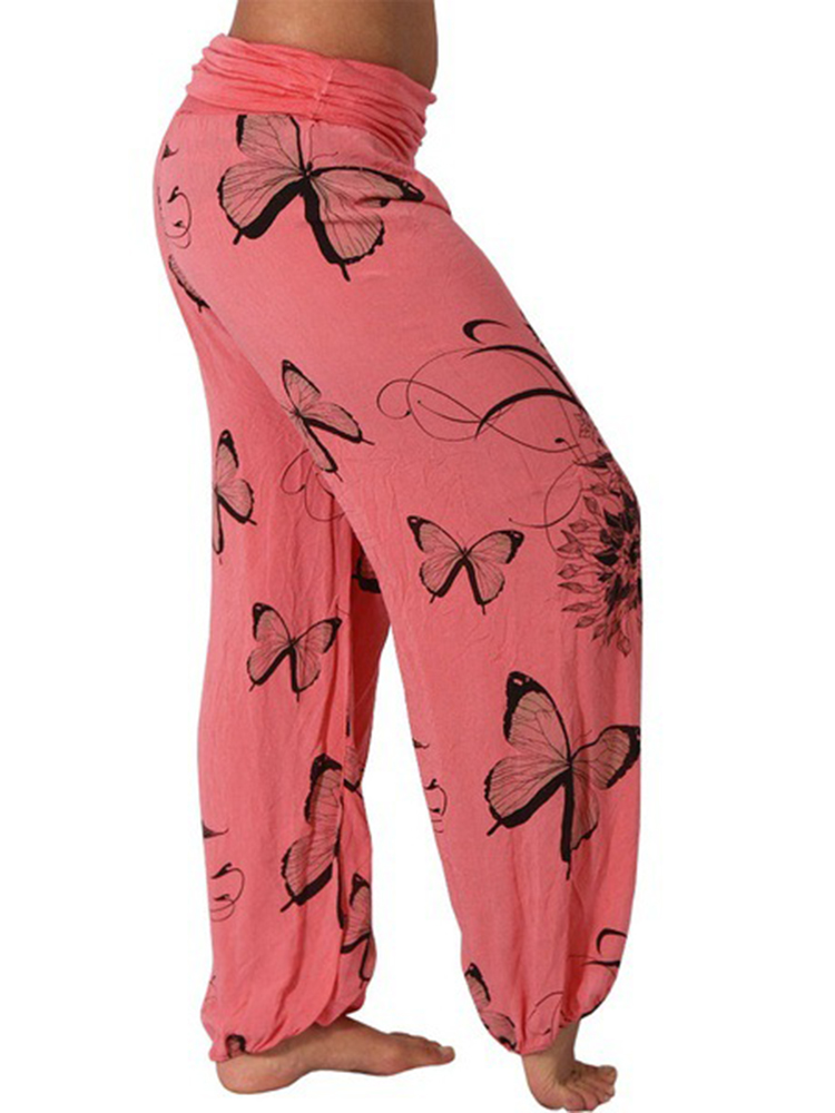 Butterfly-Print-Loose-Casual-Women-Yoga-Pants-1400419