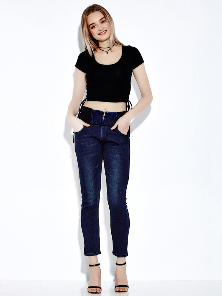 Casual-High-Waist-Thick-Slim-Elastic-Jeans-Trousers-For-Women-1002440