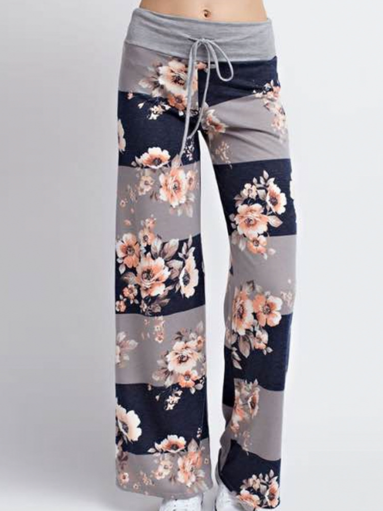 Casual-Loose-Floral-Printed-High-Waist-Women-Drawstring-Wide-Leg-Pants-1190133