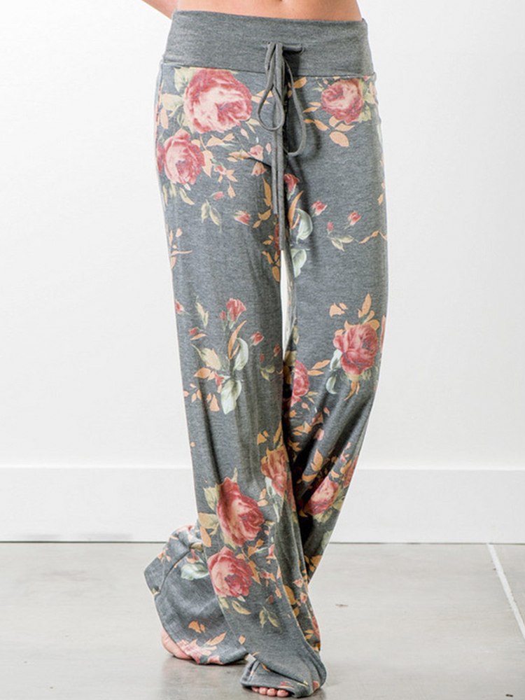 Casual-Loose-Floral-Printed-High-Waist-Women-Drawstring-Wide-Leg-Pants-1190133