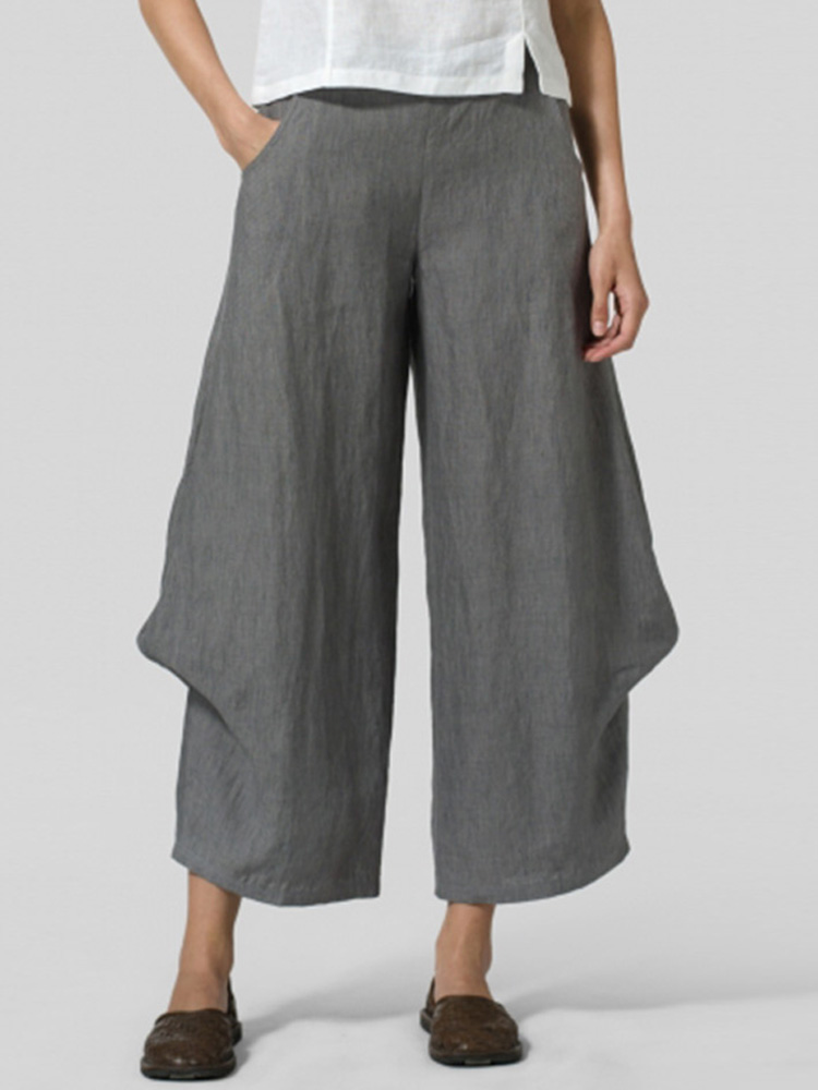 Women-Casual-Elastic-Waist-Loose-Pants-Wide-Leg-Trousers-1394121