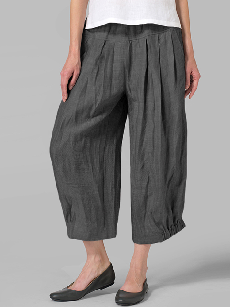 Women-High-Waist-Loose-Casual-Wide-Leg-Pants-Solid-Color-Trousers-1385532