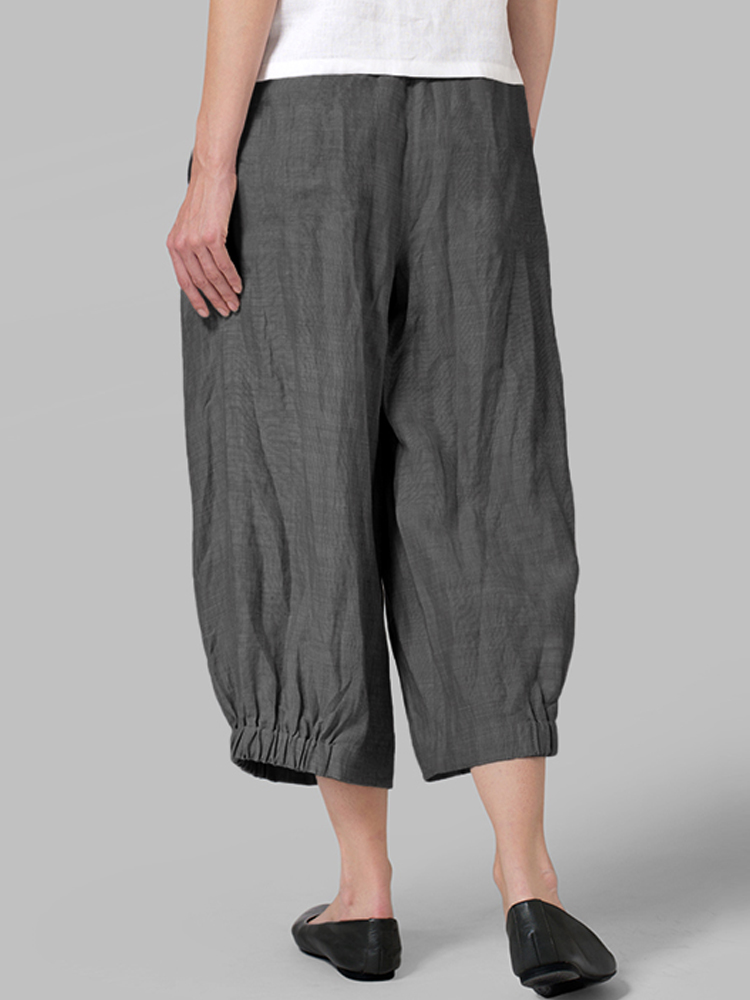 Women-High-Waist-Loose-Casual-Wide-Leg-Pants-Solid-Color-Trousers-1385532