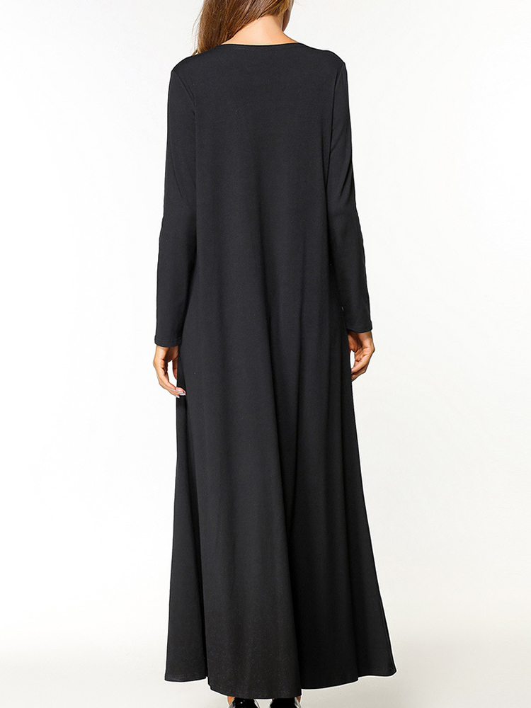 Casual-Women-Contrast-Color-O-Neck-Maxi-Dress-1252173