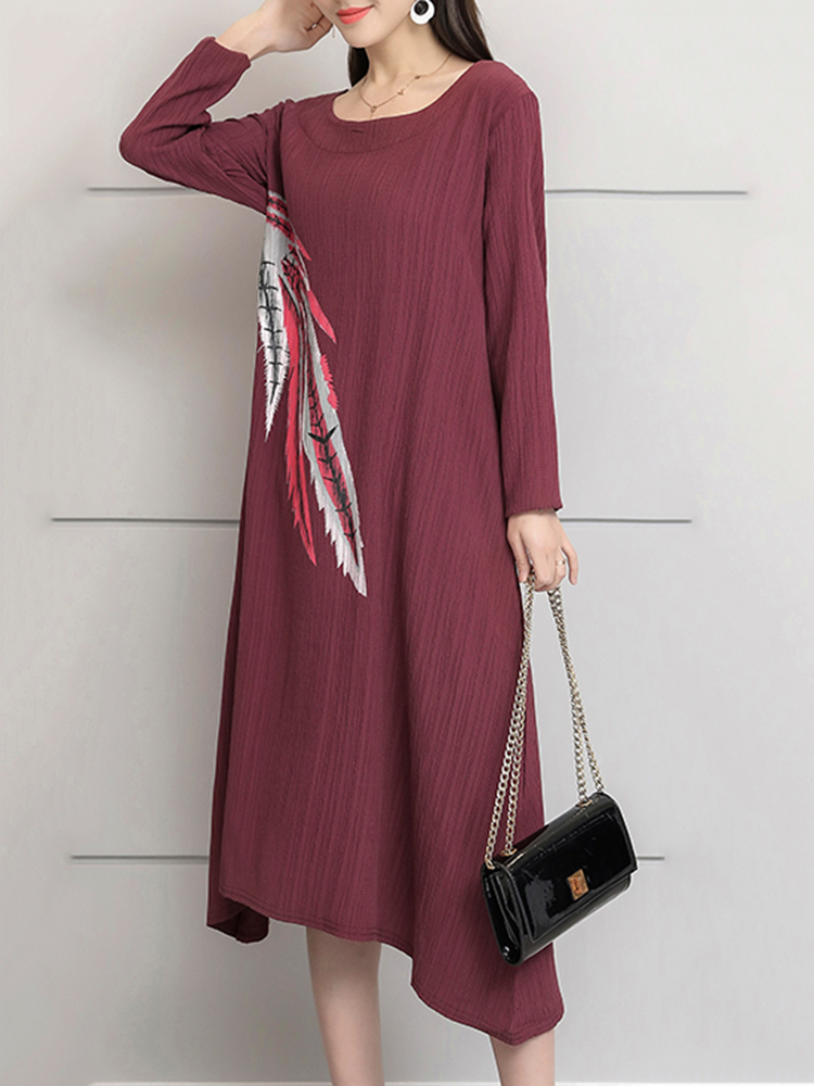 Casual-Women-Two-Piece-Printed-Long-Sleeve-Dress-1275768