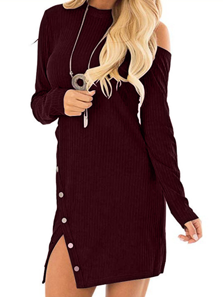 Women-Sexy-Cut-Shoulder-Buttons-Solid-Knitting-Mini-Dress-1381972