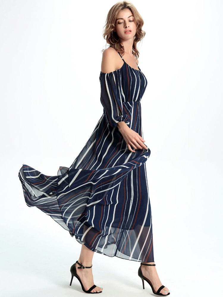 Casual-Women-Chiffon-Off-Shoulder-Stripe-Loose-Maxi-Dress-1088870