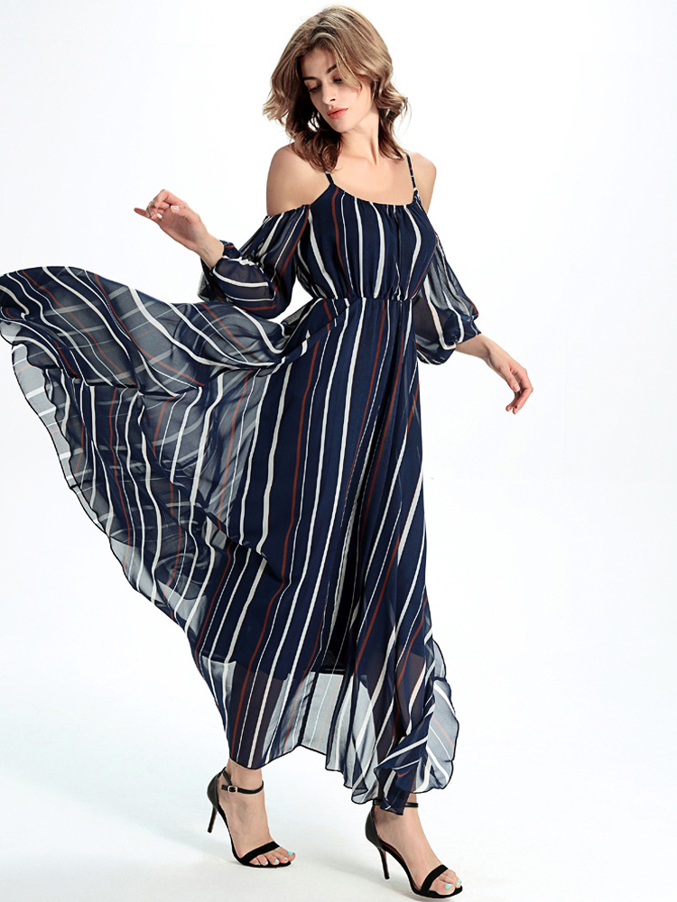 Casual-Women-Chiffon-Off-Shoulder-Stripe-Loose-Maxi-Dress-1088870