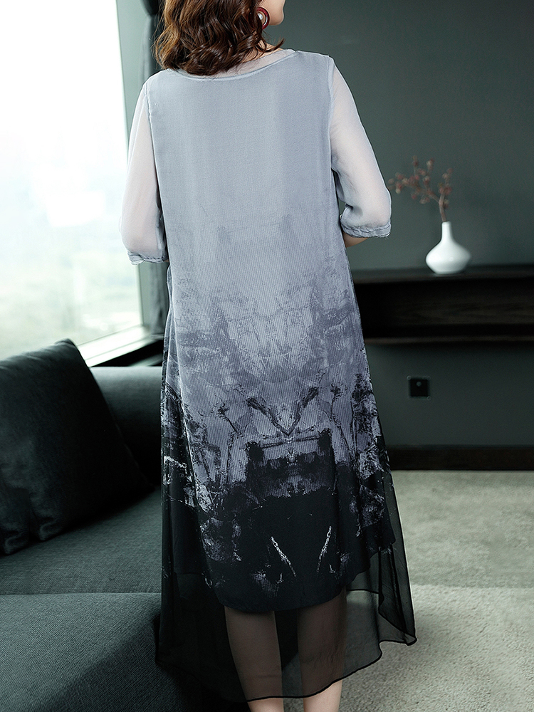 Elegant-Women-Printed-Half-Sleeve-O-Neck-Dress-1290497