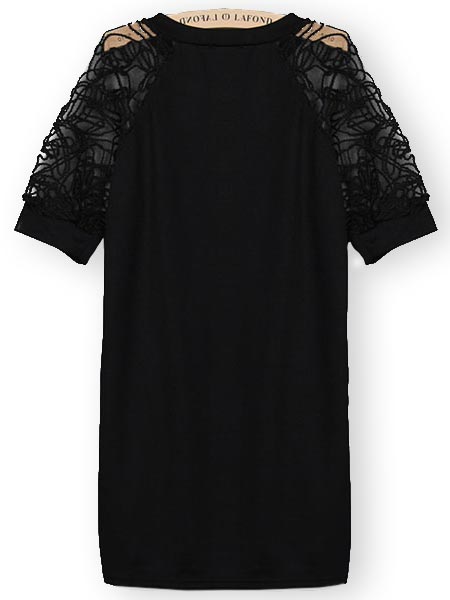 Fashion-Women-Summer-Maxi-Loose-Lace-Short-Sleeve-Round-Neck-Dresses-950579