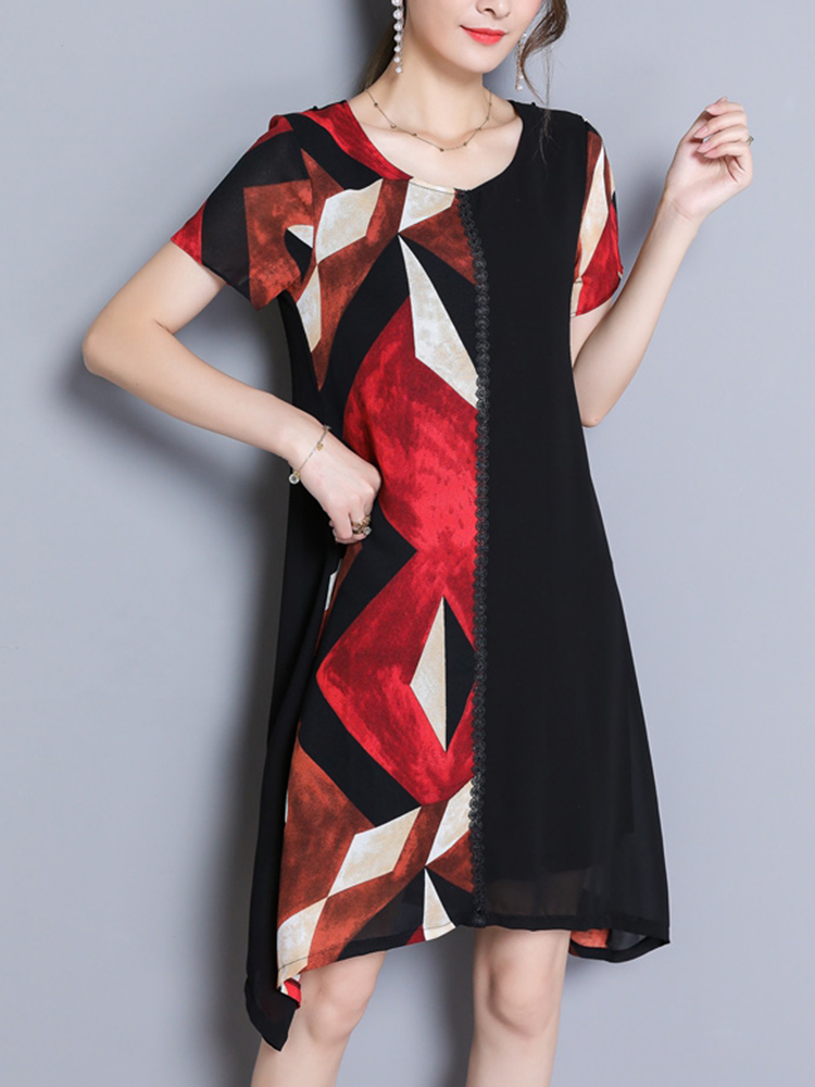 Women-Chiffon-Geometric-Printing-Patchwork-Irregular-Dress-1176108